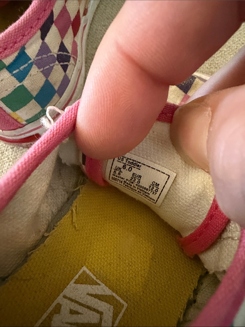 Vans Kids Baby Toddler Multicolor Checkerboard Sneakers Rainbow Size 6 - Picture 5 of 6